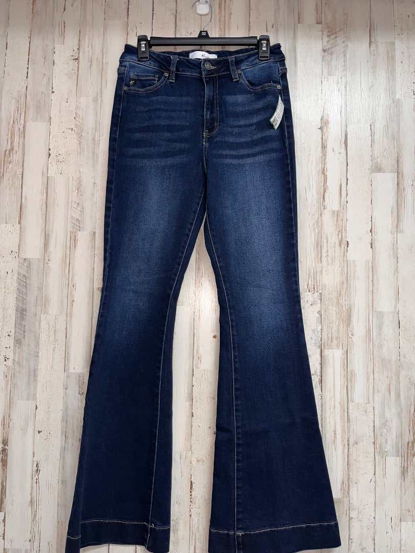 WASHED DENIM CELLO PULL ON FLARES, LADIES L