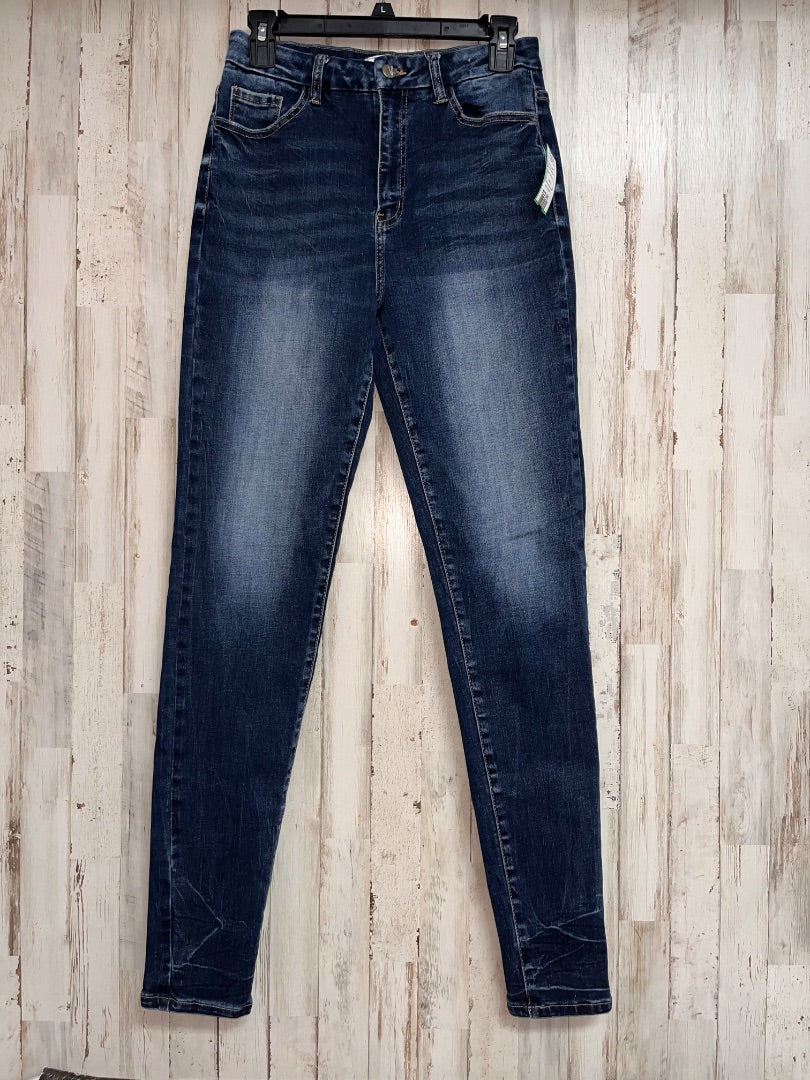 DARK KANCAN SZ 29 WASHED SKINNIES, LADIES L