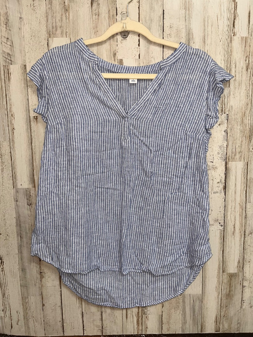 BLUE OLD NAVY STRIPE LINEN TANK, LADIES L