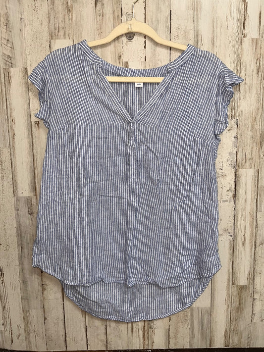 BLUE OLD NAVY STRIPE LINEN TANK, LADIES L