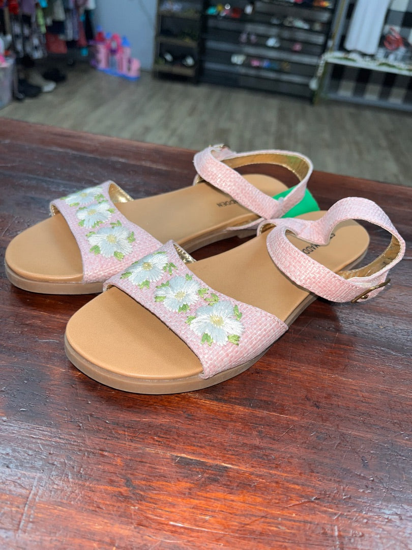 PINK STEVE MADDEN FLOWER STITCHED SANDALS, SHOES Y3