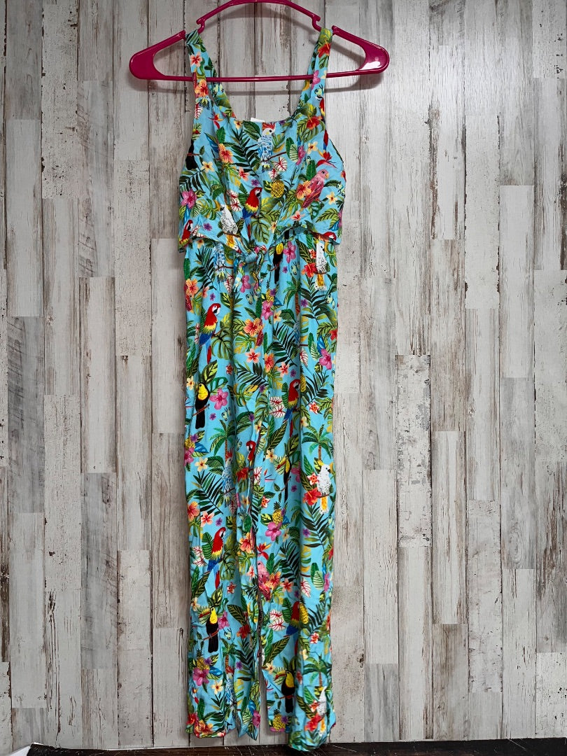 BLUE H&M TROPICAL PRINT ROMPER, GIRL 9/10