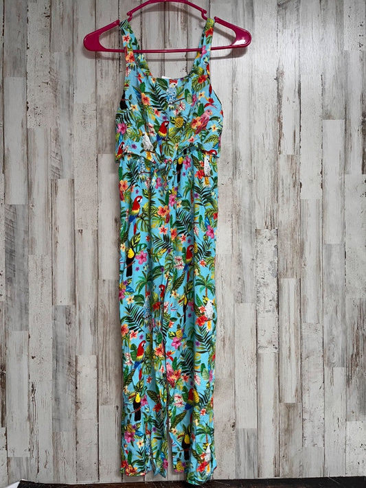 BLUE H&M TROPICAL PRINT ROMPER, GIRL 9/10