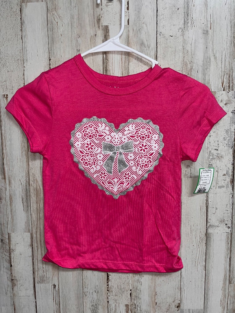 PINK THATS MY GIRL GLITTER BOW HEART TEE, GIRL 12