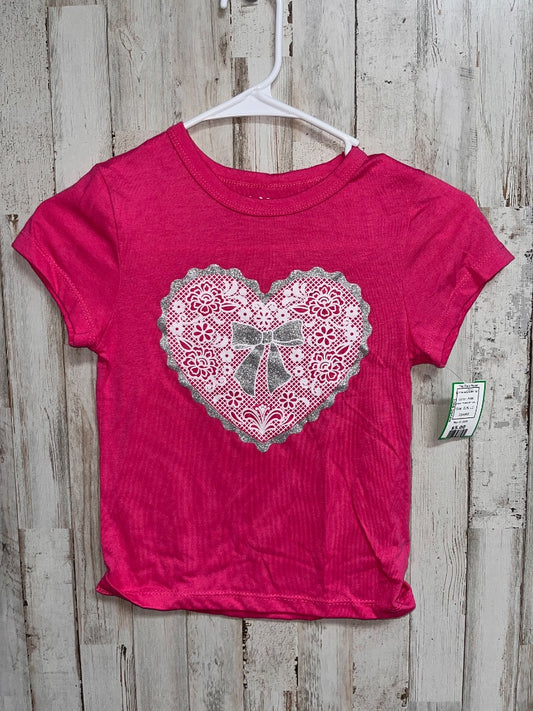 PINK THATS MY GIRL GLITTER BOW HEART TEE, GIRL 12