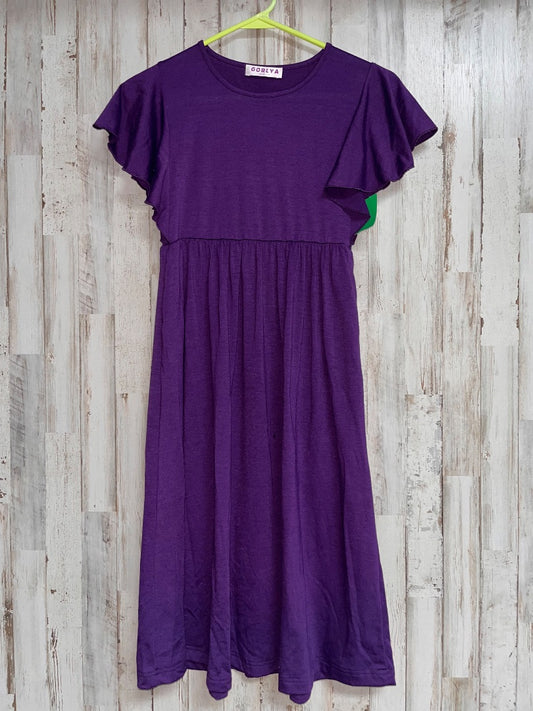 PURPLE GORLYA TIER COTTON DRESS, GIRL 10