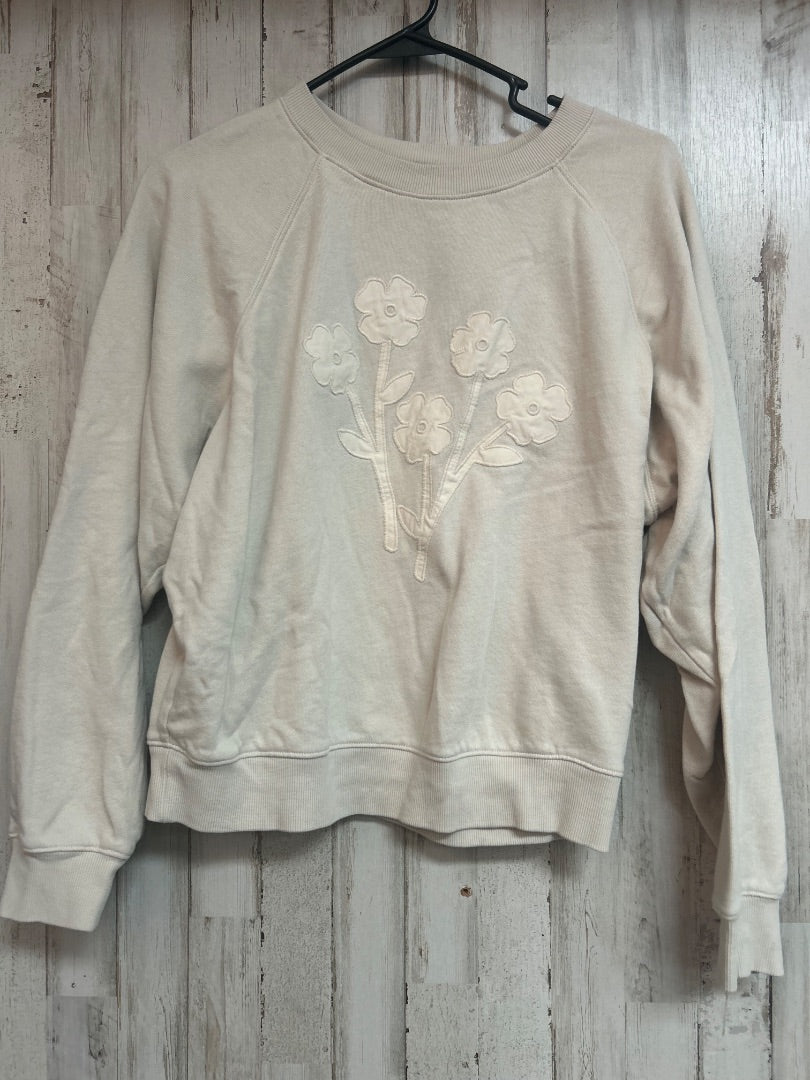 BEIGE OLD NAVY FLOWER SWEATSHIRT, LADIES S
