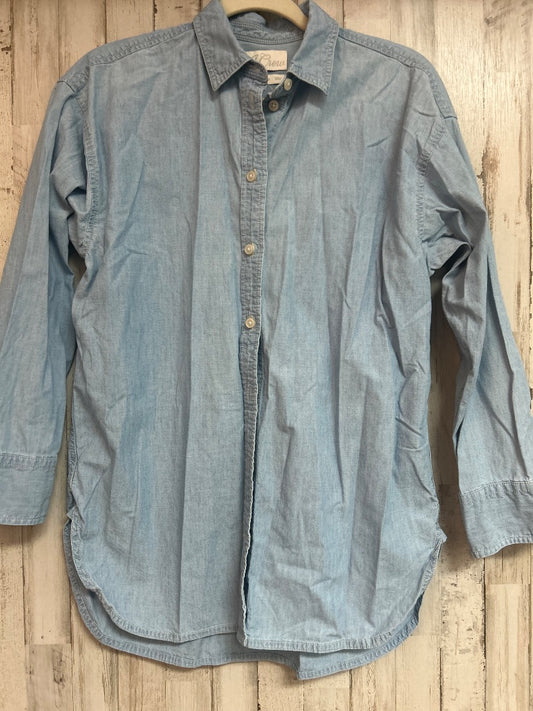 BLUE J CREW SZ4 BUTTON UP, LADIES S