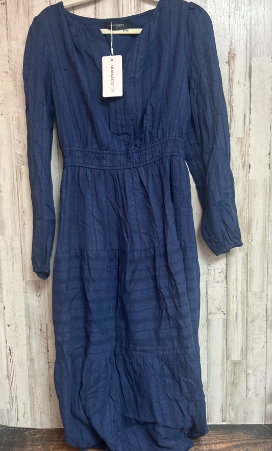 NAVY  TIER MIDI DRESS, LADIES M