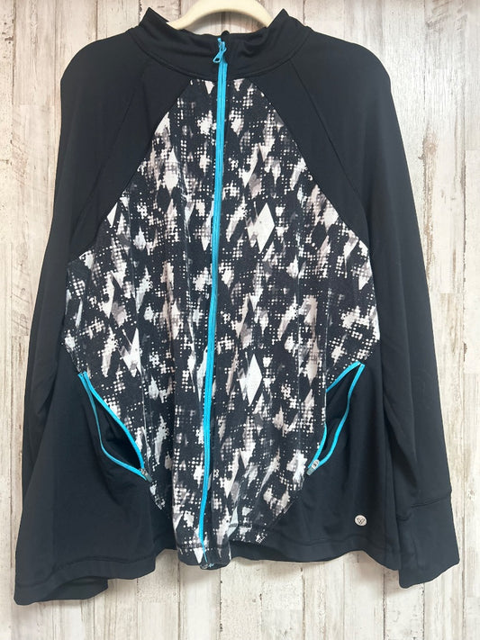 BLACK LIVVI 22/24 PRINTED ZIP JACKET, LADIES 2X