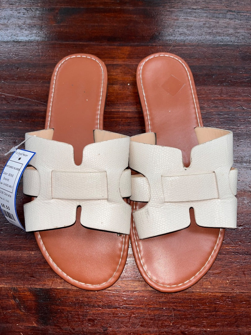 BONE  TEXTURED SLIDES, SHOES A8.5