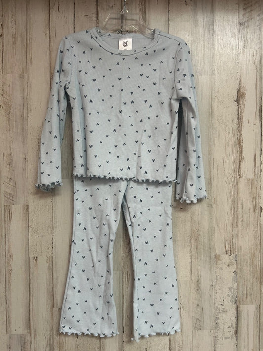 LIGHT BLUE MEMBERS MARK HEART RUFFLE OUTFIT, GIRL 4T