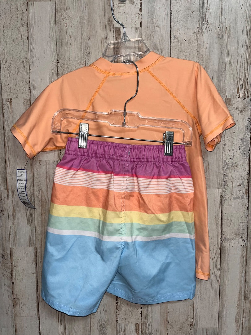 PEACH RUGGED BUTTS 2PC SWIM SET, BOY 5T