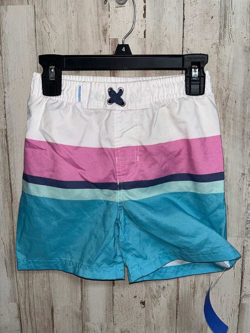 TEAL RUGGED BUTTS STRIPE SWIM TRUNKS, BOY 5T