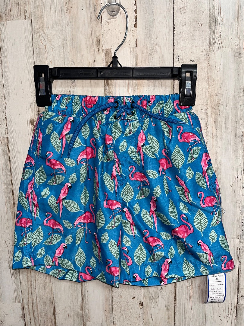 BLUE BEACH BROS FLAMINGO SWIM SHORTS, BOY 6