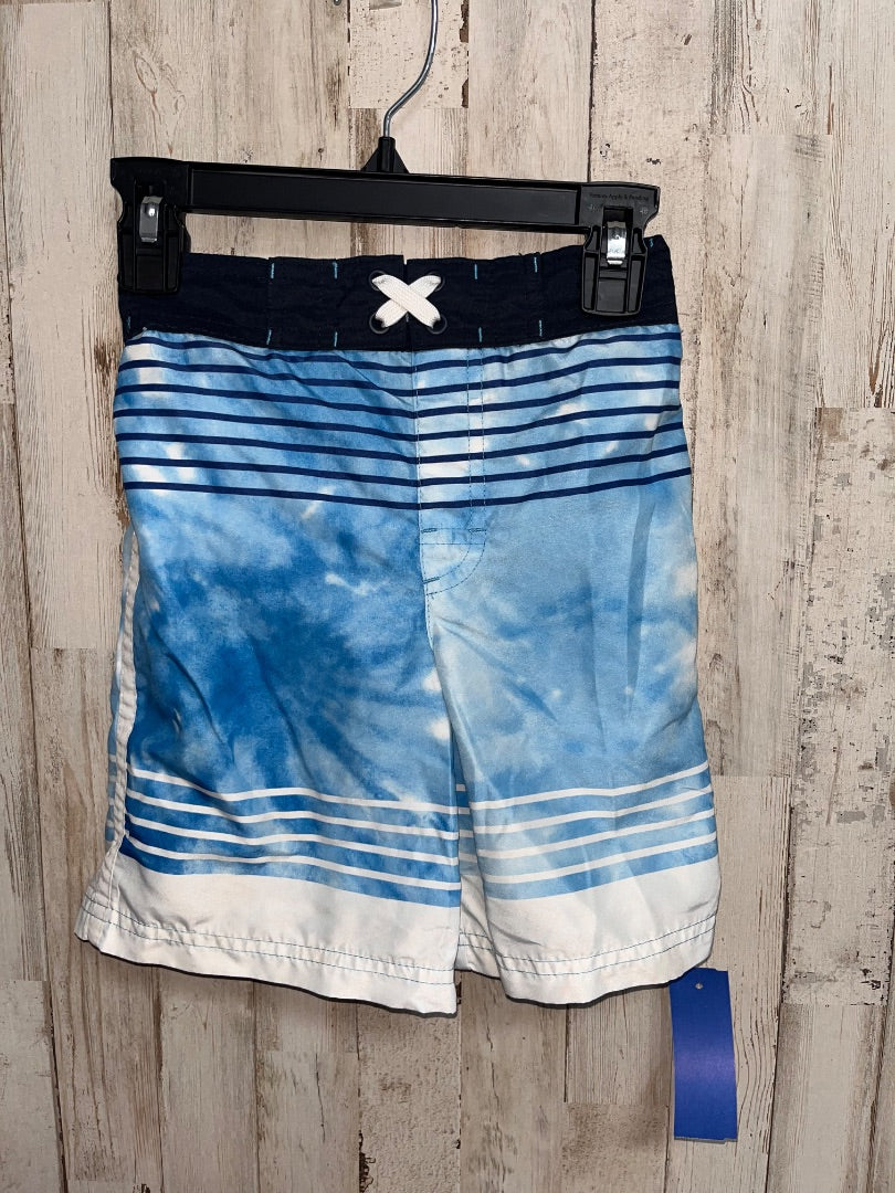 BLUE  WATER PRINT SWIM SHORTS, BOY 6