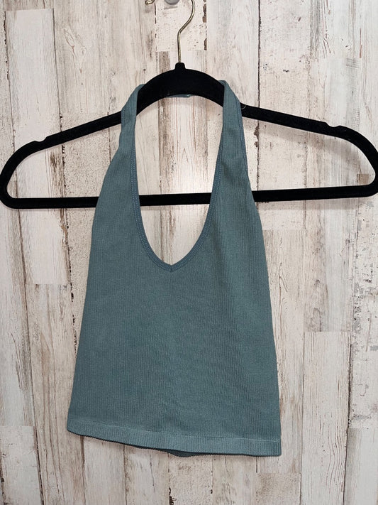 TEAL URBAN OUTFITTERS RIBBED V NECK CROP, LADIES M