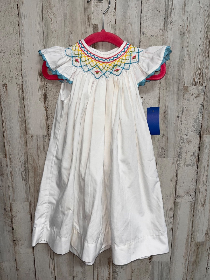 WHITE REMEMBER NGUYEN COLORFUL SMOCKED DRESS, GIRL 9M