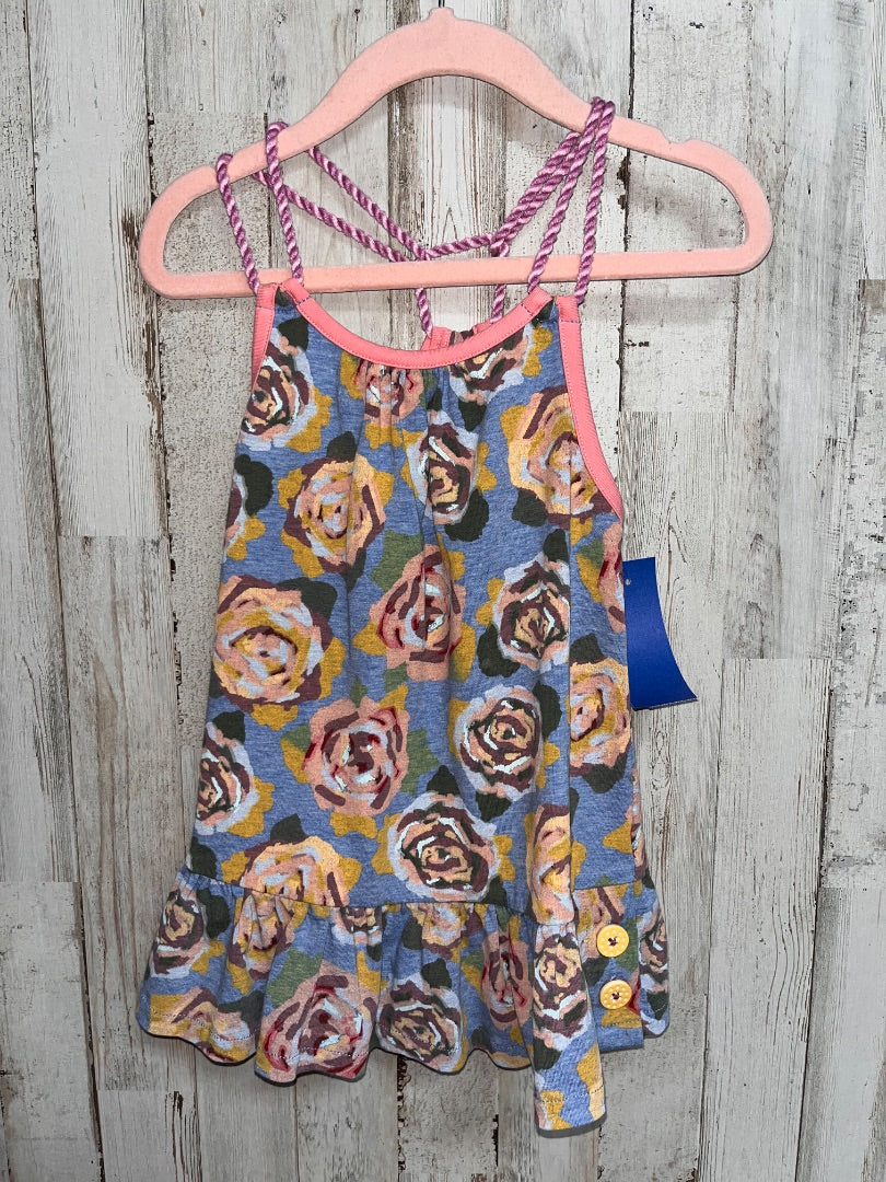 BLUE/PINK MATILDA JANE FLORAL TANK TUNIC, GIRL 2T