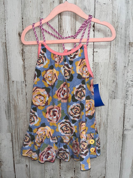 BLUE/PINK MATILDA JANE FLORAL TANK TUNIC, GIRL 2T