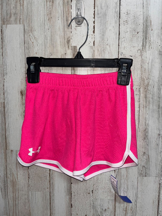 HOT PINK UNDER ARMOUR ATHLETIC SHORTS, GIRL 6X