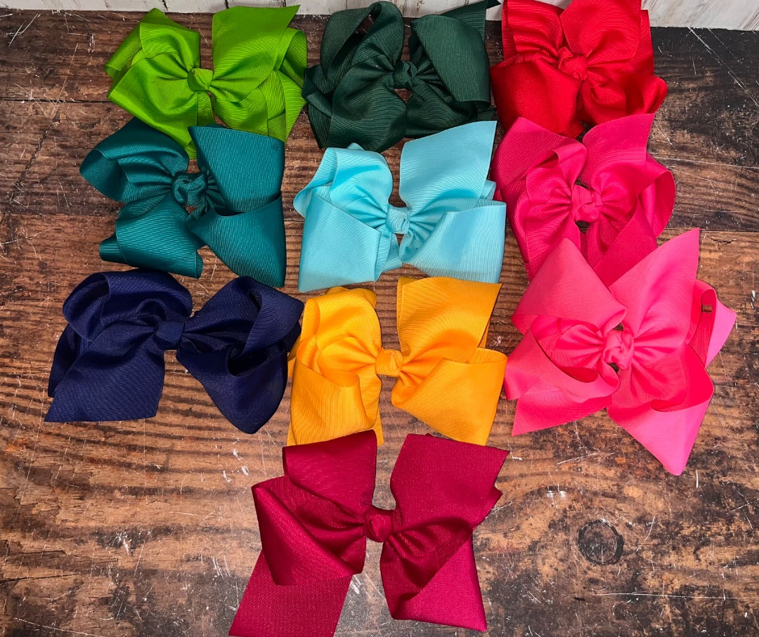 MULTI BOUTIQUE LARGE BARETTE BOWS SET OF 10, 6"