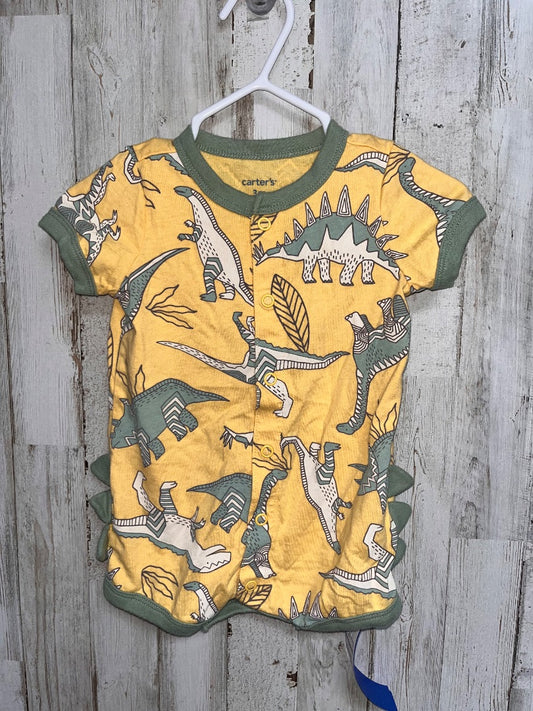 YELLOW CARTERS DINO ROMPER, BOY 3M
