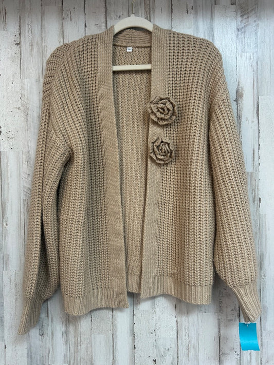 TAN  KNIT CARDIGAN, LADIES M
