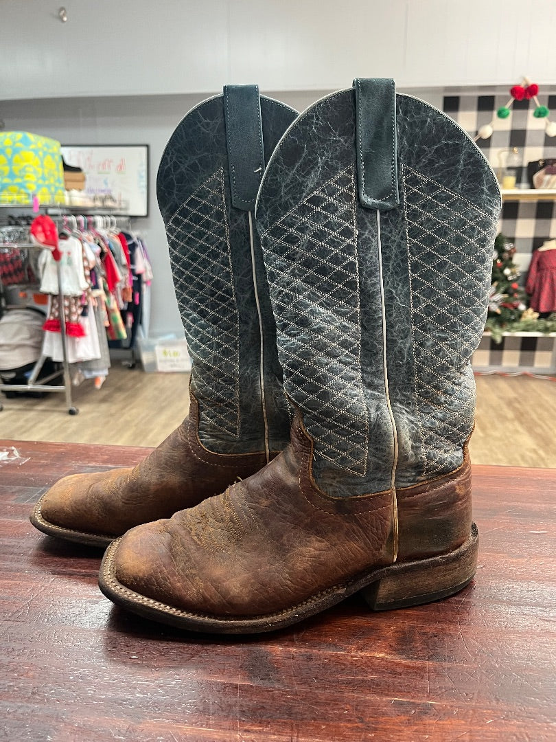 BROWN ANDERSON BEAN LEATHER COWBOY BOOTS, SHOES A7