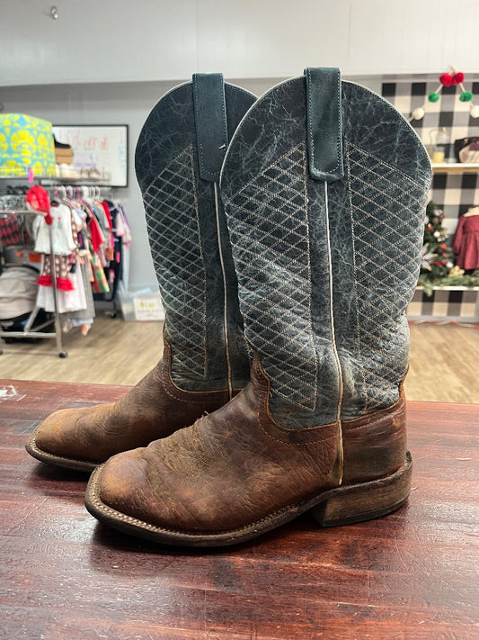 BROWN ANDERSON BEAN LEATHER COWBOY BOOTS, SHOES A7