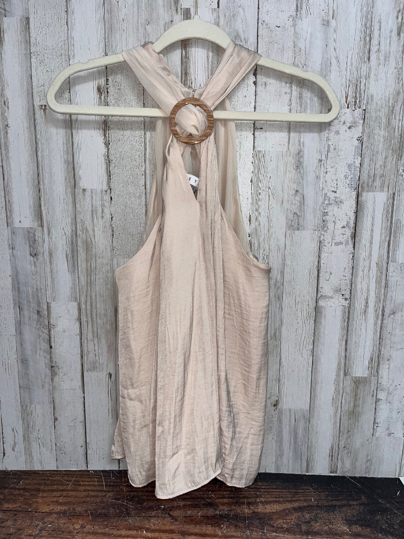 TAN HYVE NEW CRISS CROSS TANK BLOUSE, LADIES S