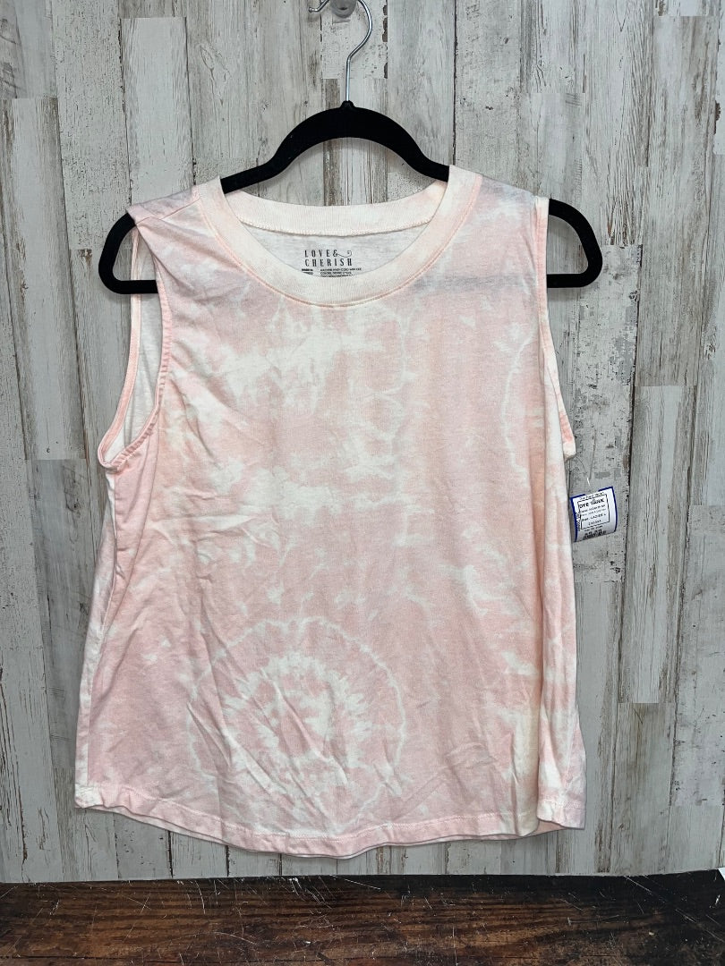 IVORY/PINK LOVE & CHERISH DYE TANK, LADIES L
