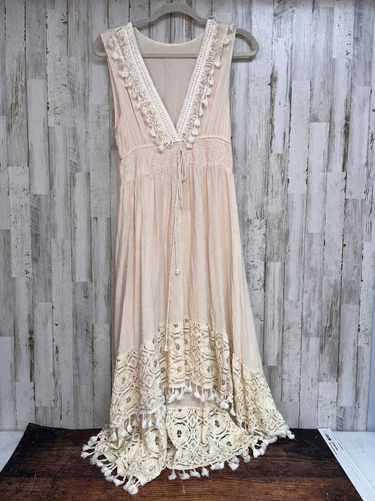 IVORY  TASSLE TRIM MUSIN DRESS, LADIES XL