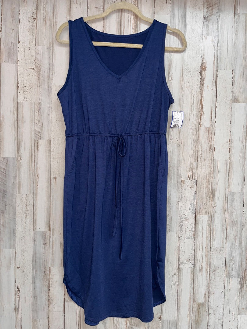 NAVY SHEIN COTTON V NECK CASUAL DRESS, LADIES XL