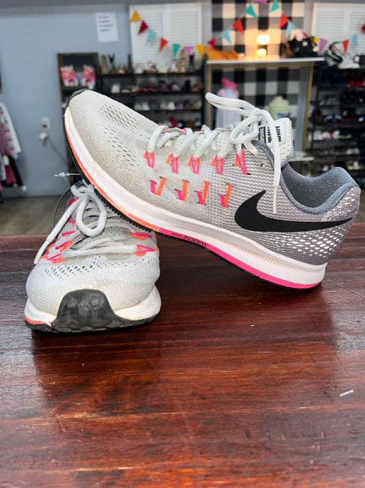 GREY/PINK NIKE ZOOM PEGASUS SNEAKERS, SHOES A9