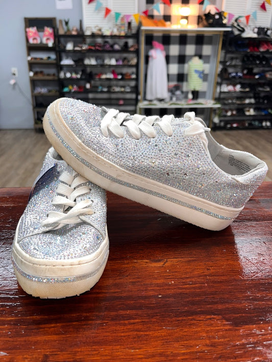 SILVER CROWN & IVY RHINESTONE SNEAKERS, SHOES A7.5