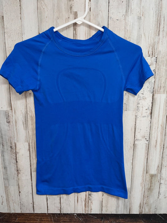 BRIGHT BLUE LULULEMON SZ 2 SWIFTLY TECH TEE, LADIES S