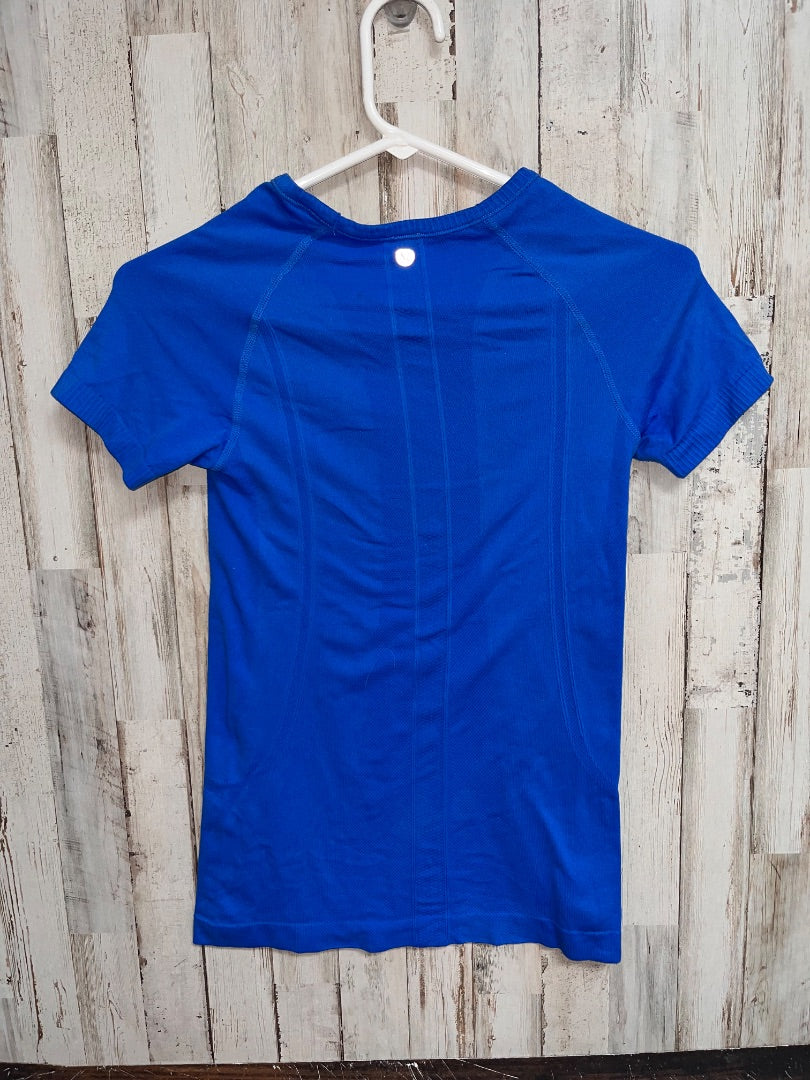 BRIGHT BLUE LULULEMON SZ 2 SWIFTLY TECH TEE, LADIES S
