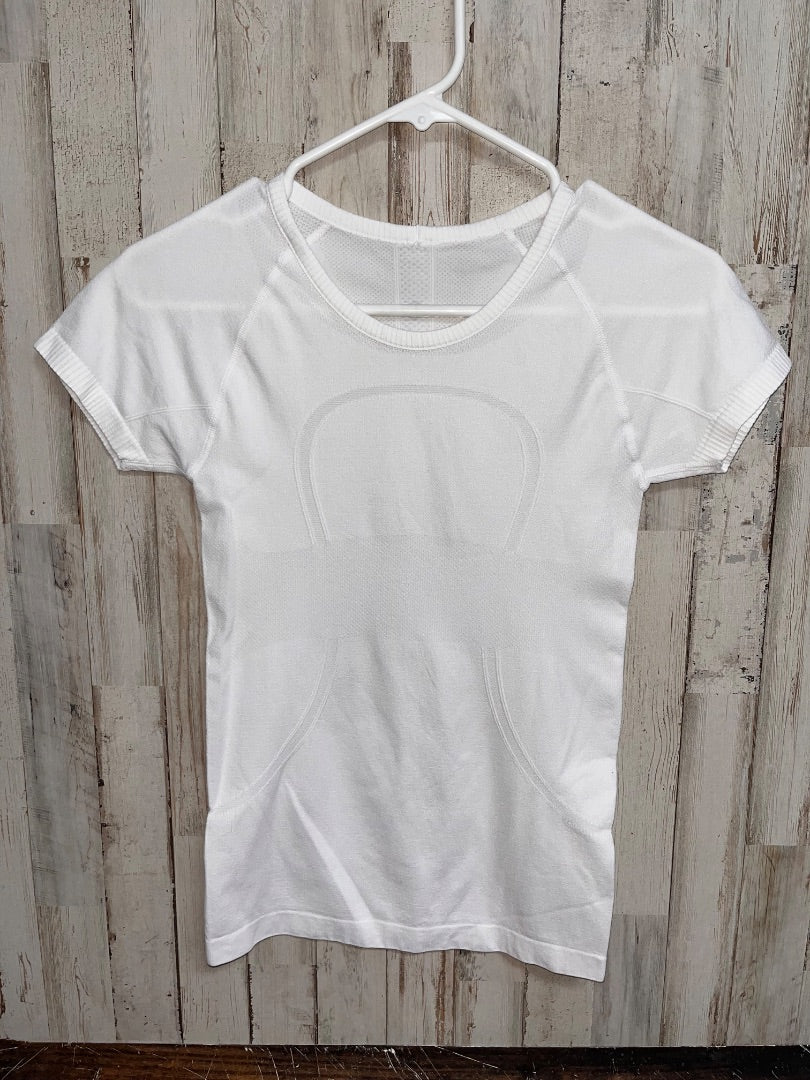 WHITE LULULEMON SZ 2 SWIFTLY TECH TEE, LADIES S