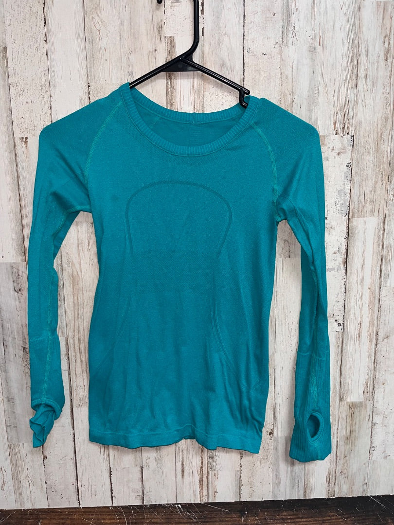 TEAL LULULEMON SZ 2 SWIFTLY TECH LONG SLEEVE, LADIES S
