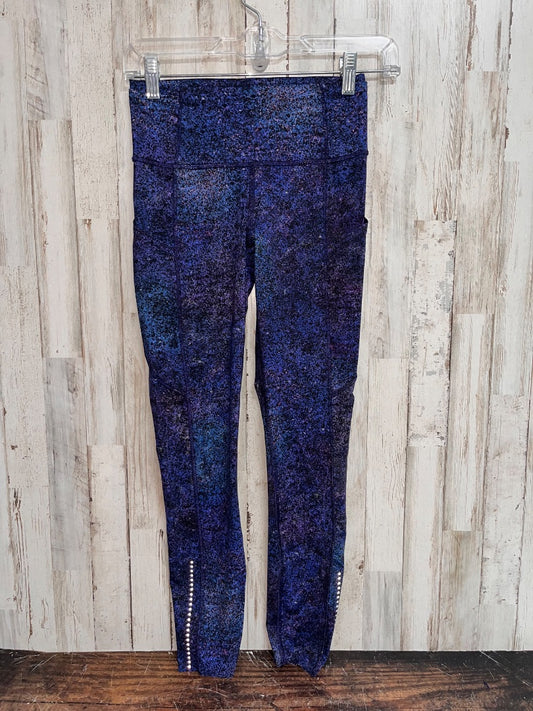 BLACK LULULEMON SZ 4 SPECK PRINT LEGGINGS, LADIES S
