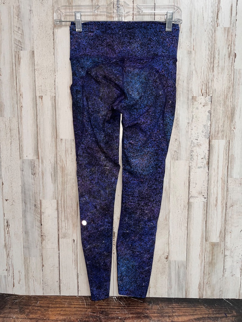 BLACK LULULEMON SZ 4 SPECK PRINT LEGGINGS, LADIES S