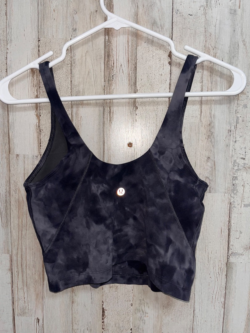 BLACK LULULEMON SZ 6 SMOKY PRINT CROP TANK, LADIES M