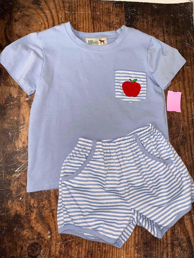 LIGHT BLUE BB REIDS APPLE POCKET 2PC SET, BOY 5/6