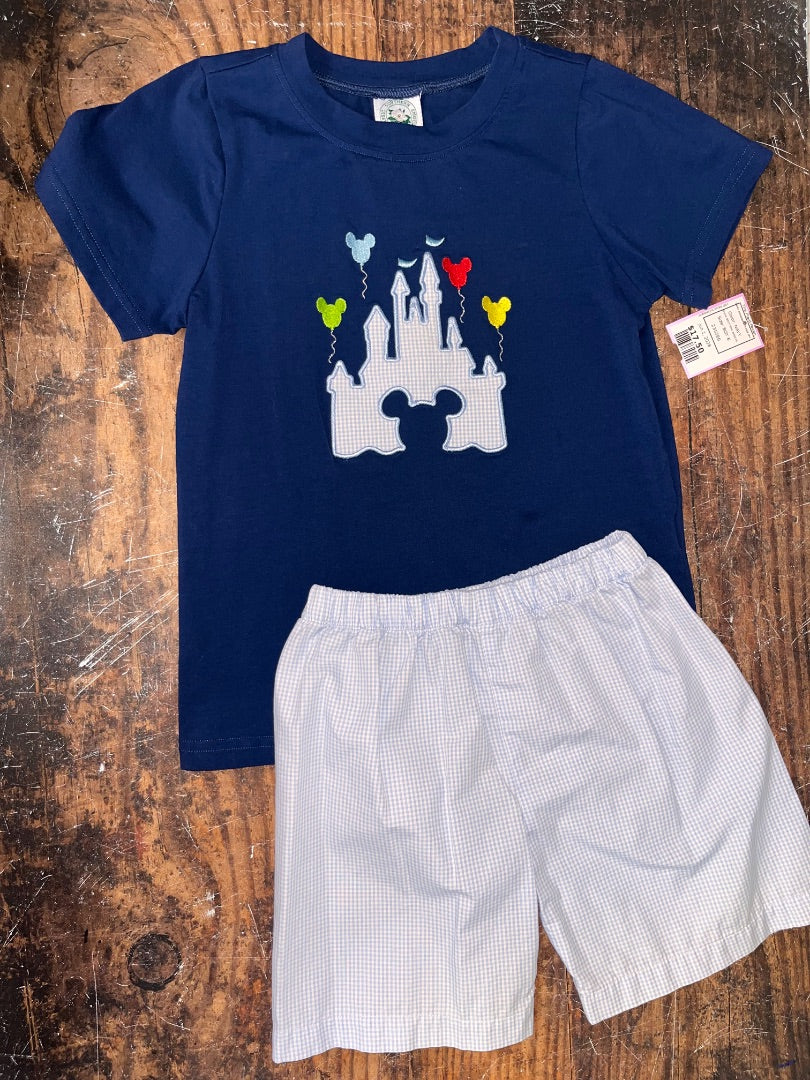 NAVY SOUTHERN SMOCKS MAGIC KINGDOM APPLIQUE 2PC, BOY 6