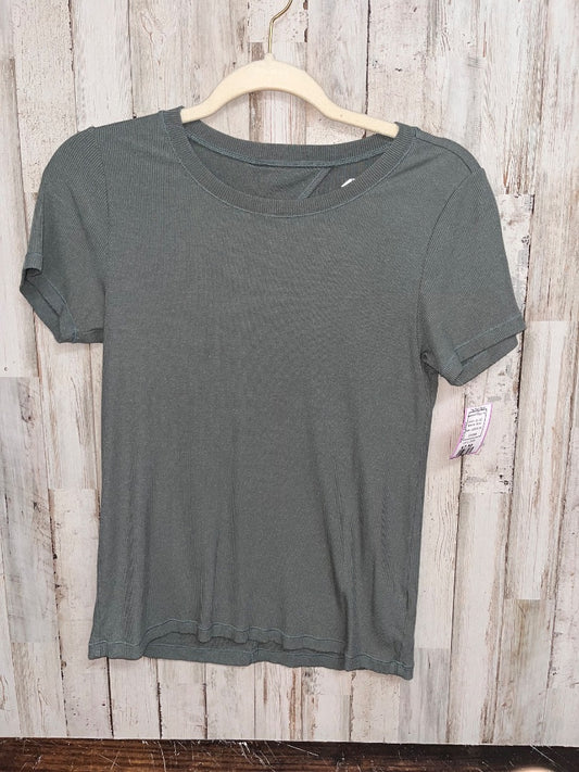 OLIVE AVIA RIBBED BACK KEYHOLE TEE, LADIES XS