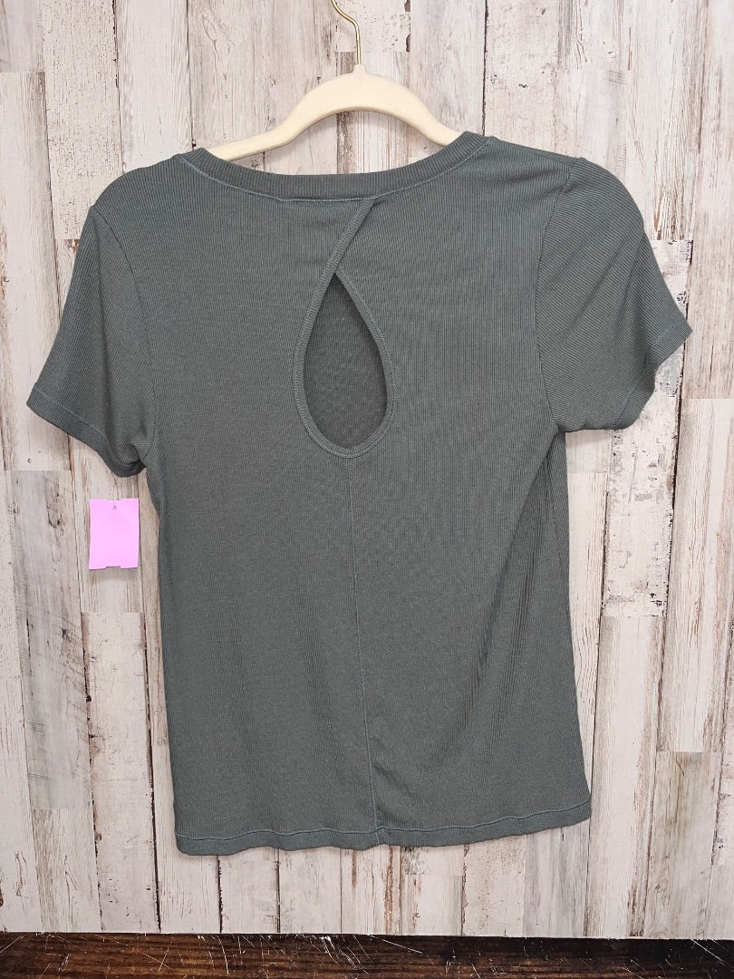 OLIVE AVIA RIBBED BACK KEYHOLE TEE, LADIES XS