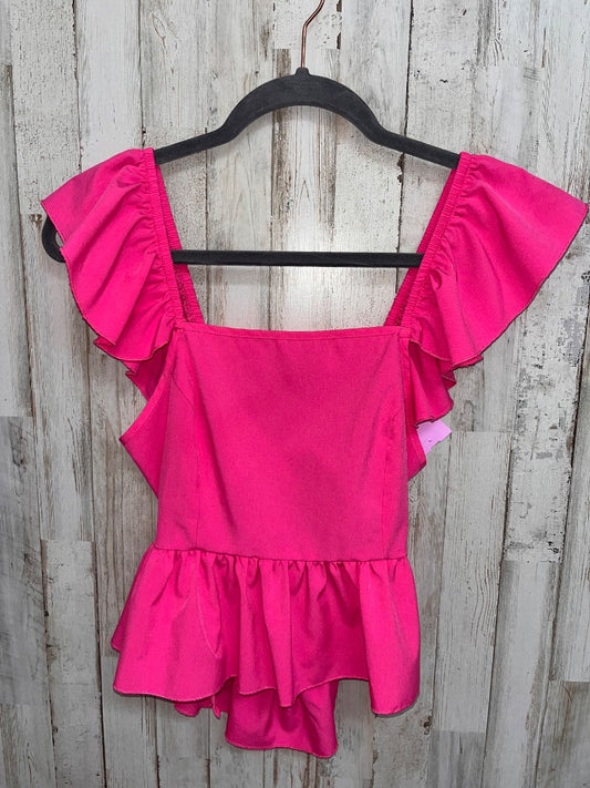 PINK DREIMP TIER BABY DOLL TIE CROP, LADIE XS