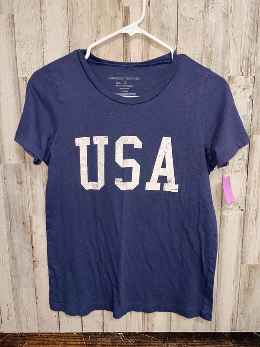 BLUE GRAYSON THREADS USA TEE, LADIES S