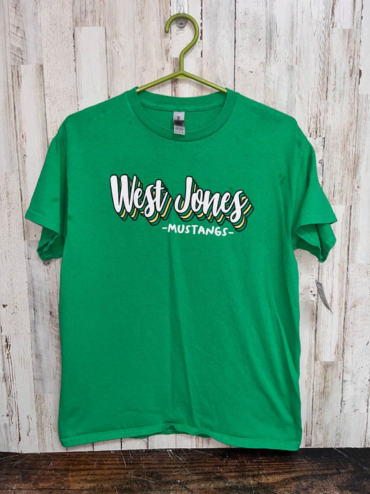GREEN GILDAN WEST JONES MUSTANGS TEE, LADIES M